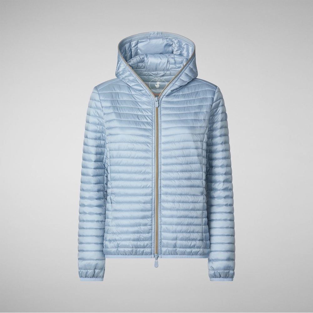 Like new Save the Duck Alexis lightweight puffer jacket in silver blue - Picture 5 of 16